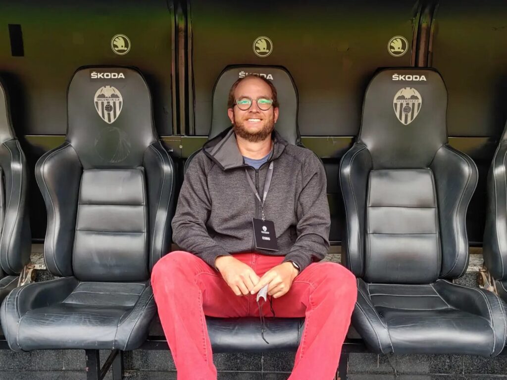 Valentín en el estadio de Mestalla, Valencia C.F